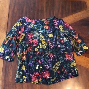 Floral 3/4 sleeve dress shirt